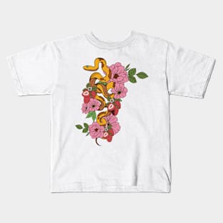 Snake and Flowers Kids T-Shirt